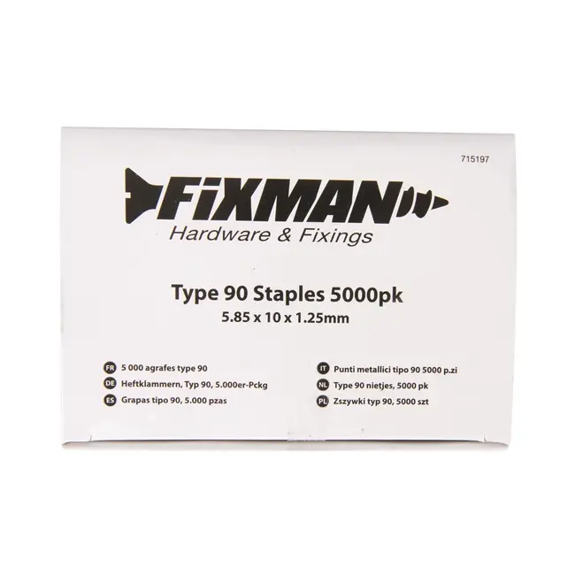 Fixman Type 90 nietjes - 10 mm - 5000 stuks