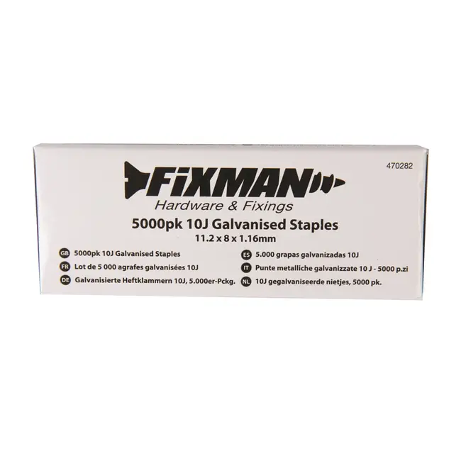 Fixman Gegalvaniseerde nietjes 10J - 8 mm - 5000 stuks