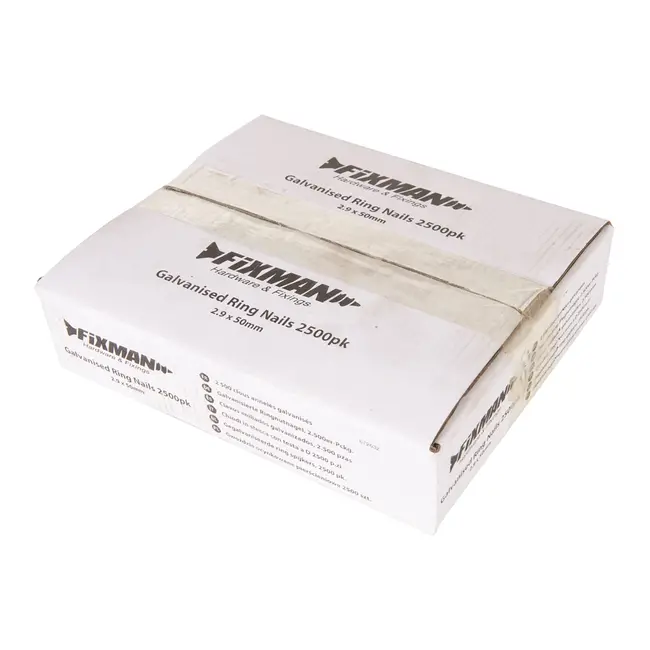 Fixman Gegalvaniseerde ring spijkers - 2,9 x 50 mm - 2500 stuks