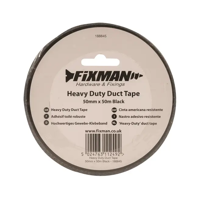 Fixman Heavy-Duty duct tape - zwart - 50 mm x 50 meter