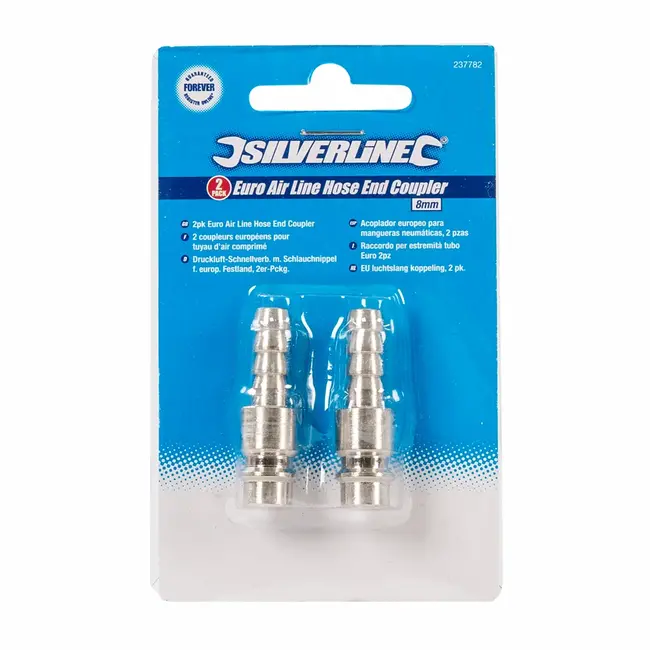 Silverline Luchtslang koppeling - bajonet naar 8 mm - 2 stuks