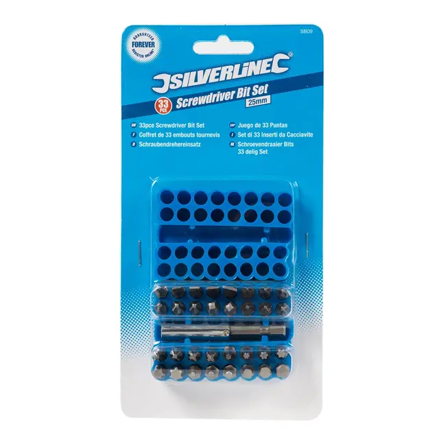 Silverline Schroevendraaier bit set 25 mm - 33 delig