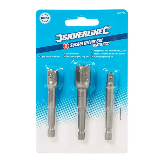 Silverline Dop aandrijf set - 1/4", 3/8" en 1/2" - 3 delig