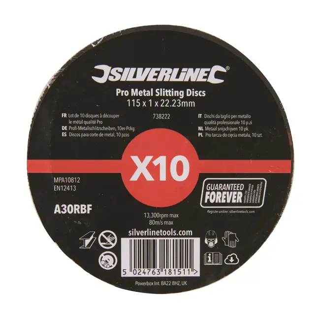 Silverline Metaal snijschijven 115 mm - dikte 1 mm - 10 stuks