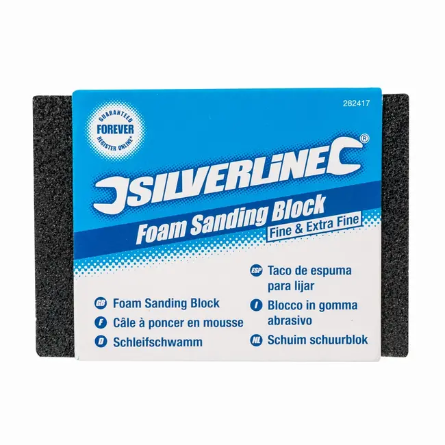 Silverline Schuim schuurblok - 70 x 100 x 25 mm - extra fijn en fijn