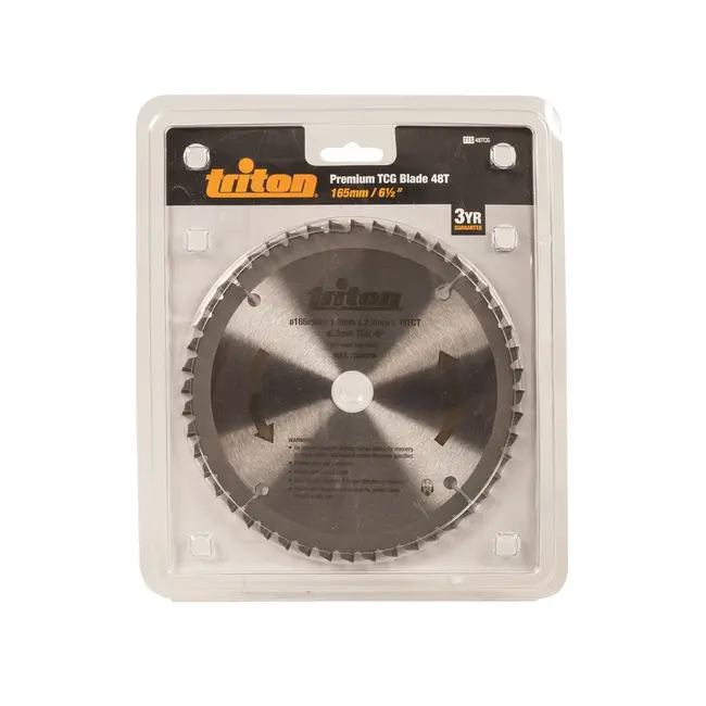 Triton Hout cirkelzaagblad 165 mm - 48 tanden - asgat 20 mm - TCT