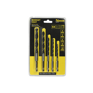 Benson Tools Boorset Hout - Bitmodel - 4, 5, 6, 8 en 10 mm