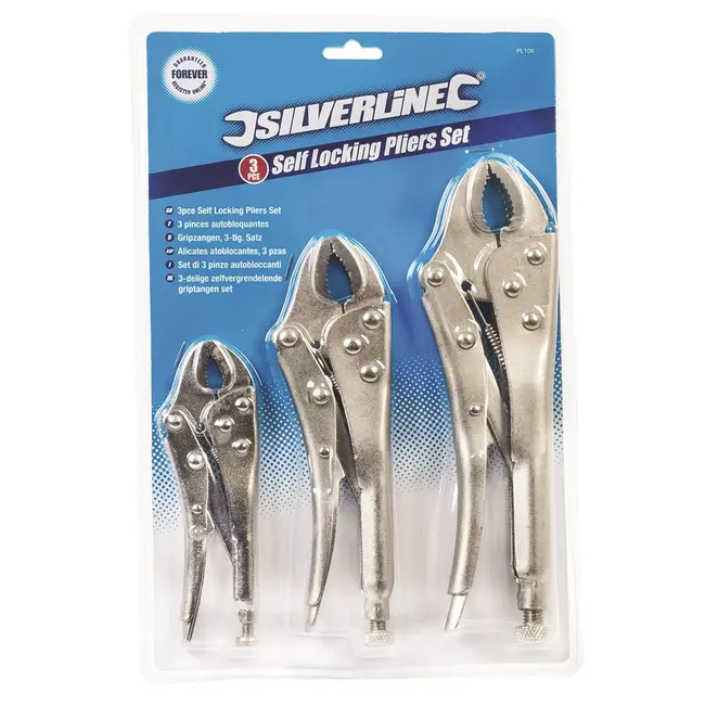 Silverline Griptangenset - zelf vergrendelend - 3 delig