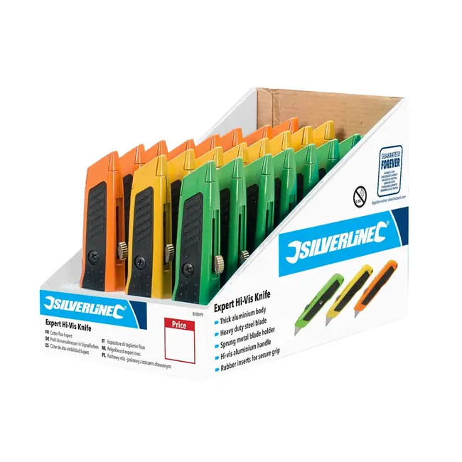 Silverline Felgekleurd intrekbaar stanleymes - aluminium - 24 stuks