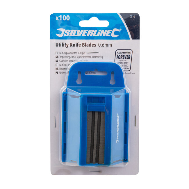 Silverline Reservemesjes - 0,6 mm - 100 stuks - opberghuls