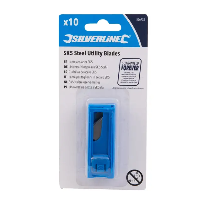 Silverline Reservemesjes - SK5 staal - 10 stuks - opberghuls
