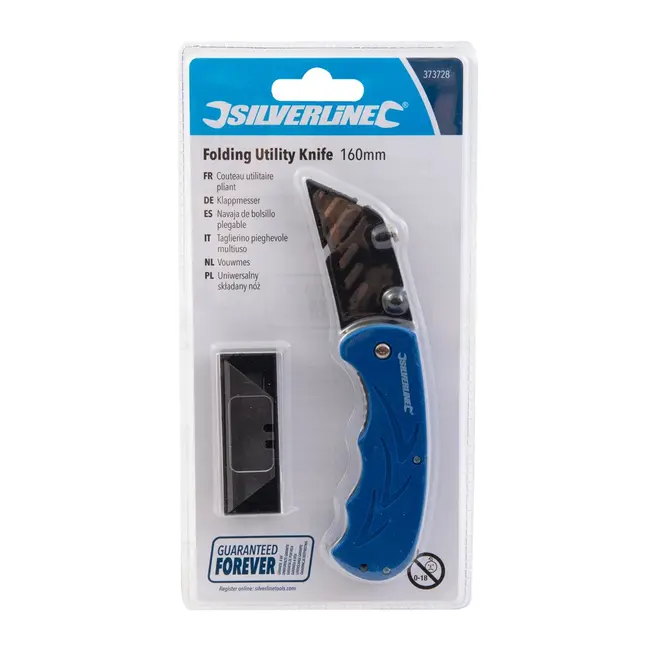 Silverline Vouwmes 160 mm - inclusief 5 mesjes