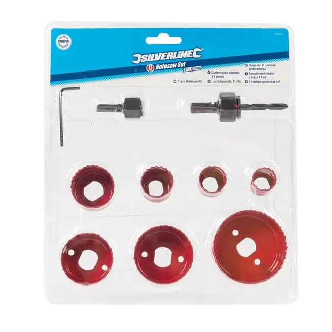 Silverline Gatenzaag set - 21 t/m 64 mm - 11 delig