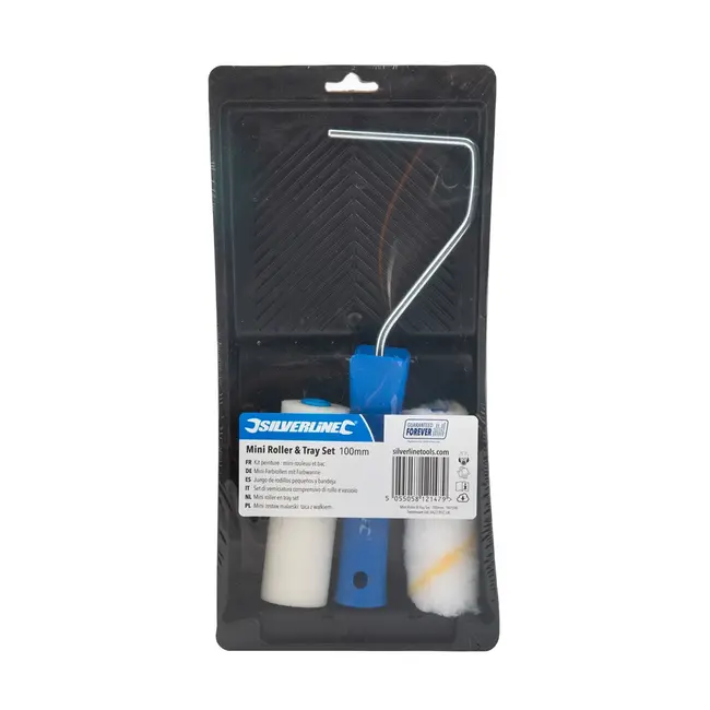 Silverline Mini roller en tray set - 100 mm