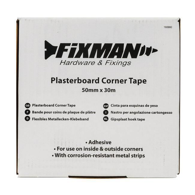 Fixman Gipsplaat hoektape 50 mm x 30 meter