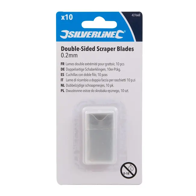 Silverline Dubbelzijdige schraapmesjes - 0,2 mm - 10 stuks