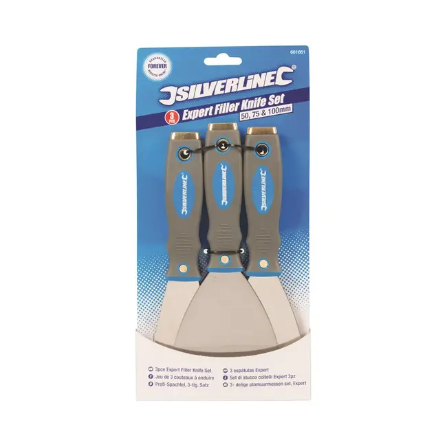 Silverline Plamuurmessen set expert - 50, 75 en 100 mm - 3 delig