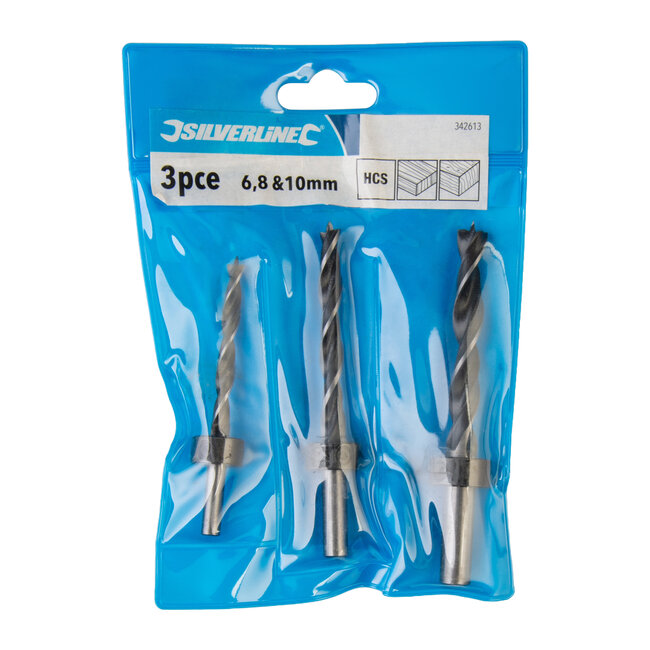 Silverline Deuvelboor set - 6, 8 en 10 mm - 3 delig