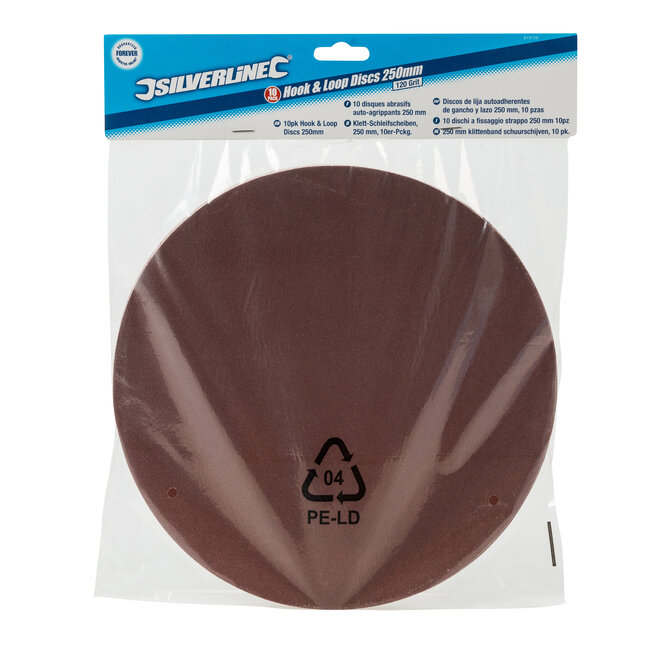 Silverline Schuurschijven 250 mm - korrel 120 - klittenband - 10 stuks