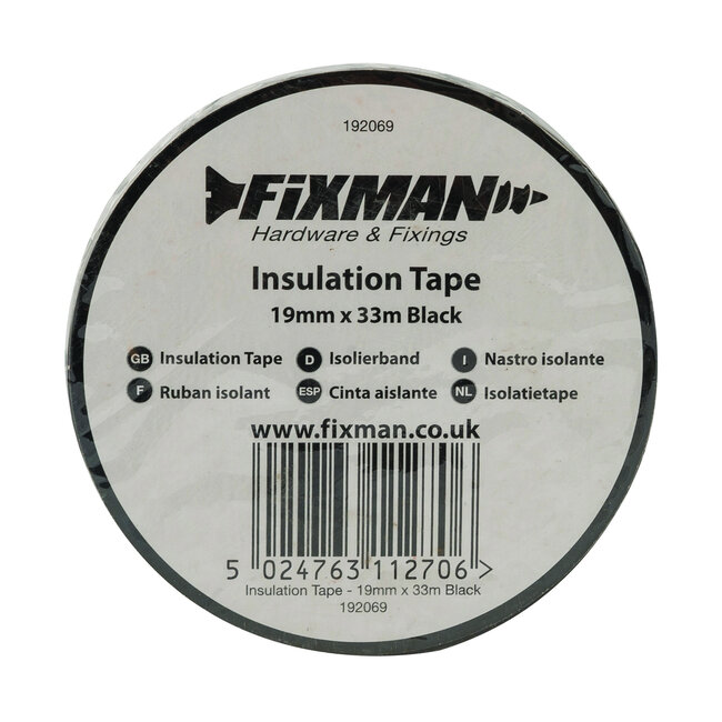Fixman Isolatietape - zwart - 19 mm x 33 meter