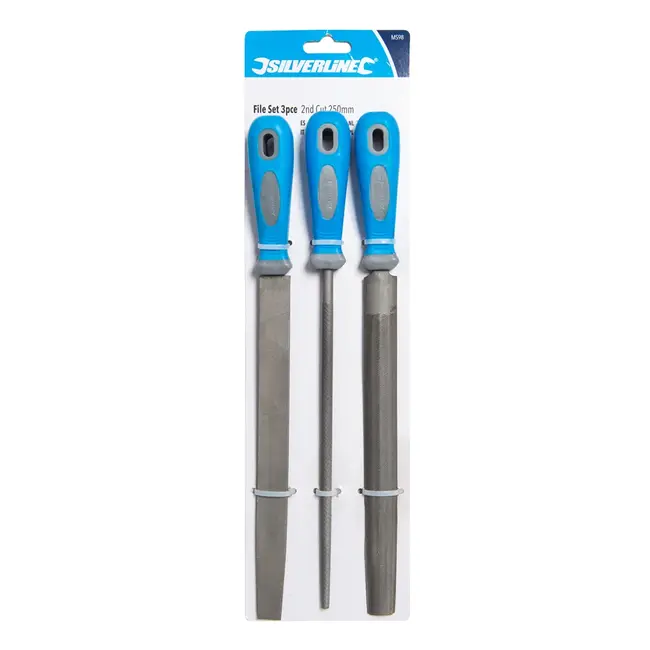 Silverline 3 delige vijlen set halfzoet, 250 mm