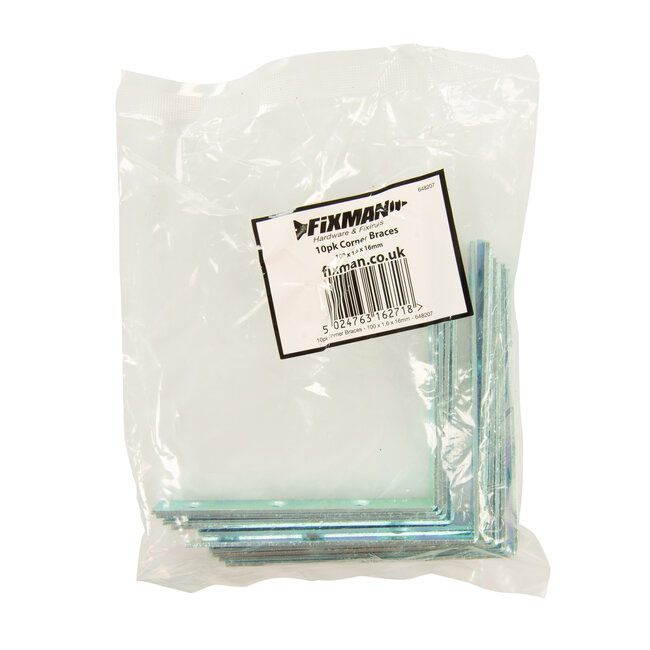 Fixman Hoek beugels - 100 x 1,6 x 16 mm - 10 stuks