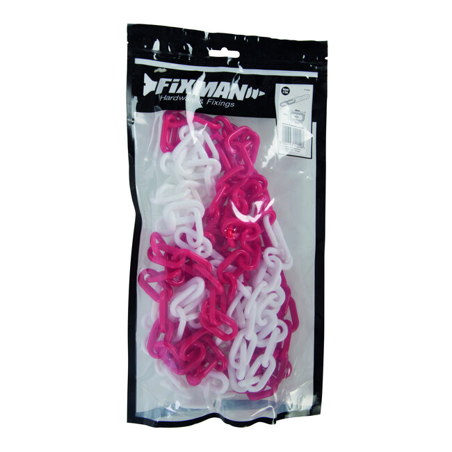 Fixman Plastic ketting - rood/wit - 6 mm x 5 meter
