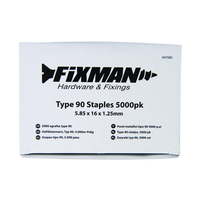 Fixman Type 90 nietjes - 16 mm - 5000 stuks