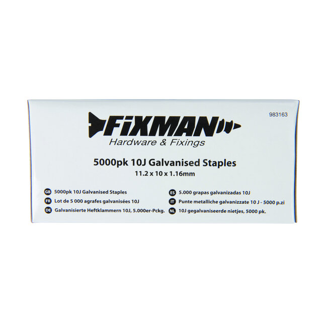 Fixman Gegalvaniseerde nietjes 10J - 10 mm - 5000 stuks
