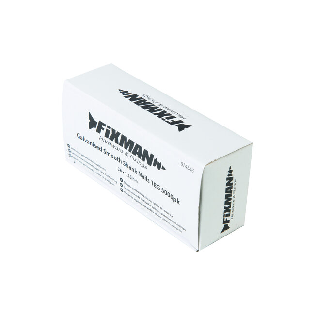 Fixman Tacker spijkers - 18 gauge - 38 x 1,25 mm - 5000 stuks
