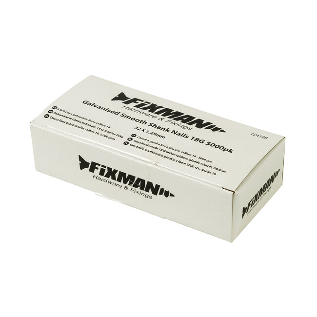 Fixman Tacker spijkers - 18 gauge - 32 x 1,25 mm - 5000 stuks