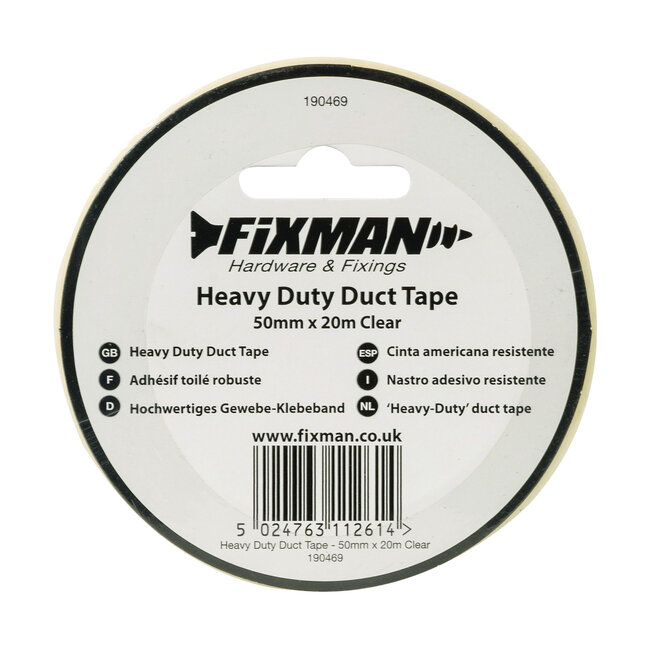 Fixman Heavy-Duty duct tape - transparant - 50 mm x 20 meter