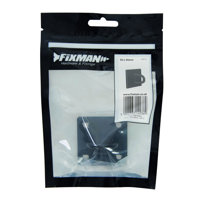 Fixman Kettingplaat Zwart Oog 50 mm x 50 mm