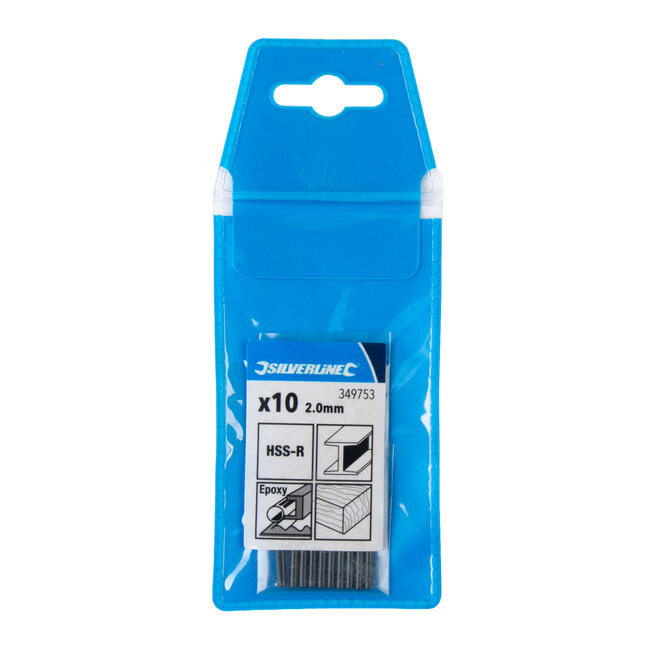 Silverline Metaalboor - 2 mm - HSS-R staal - 10 stuks