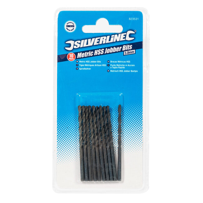 Silverline Metaalboor - 3 mm - HSS-R staal - 10 stuks