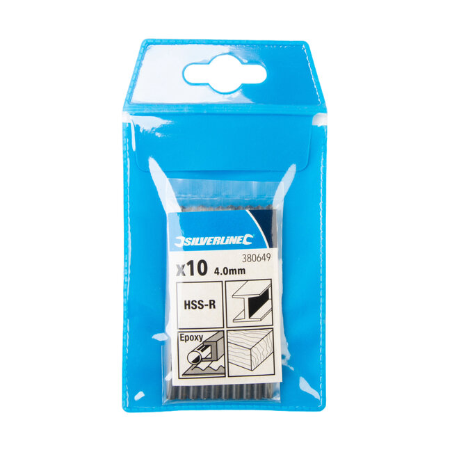 Silverline Metaalboor - 4 mm - HSS-R staal - 10 stuks
