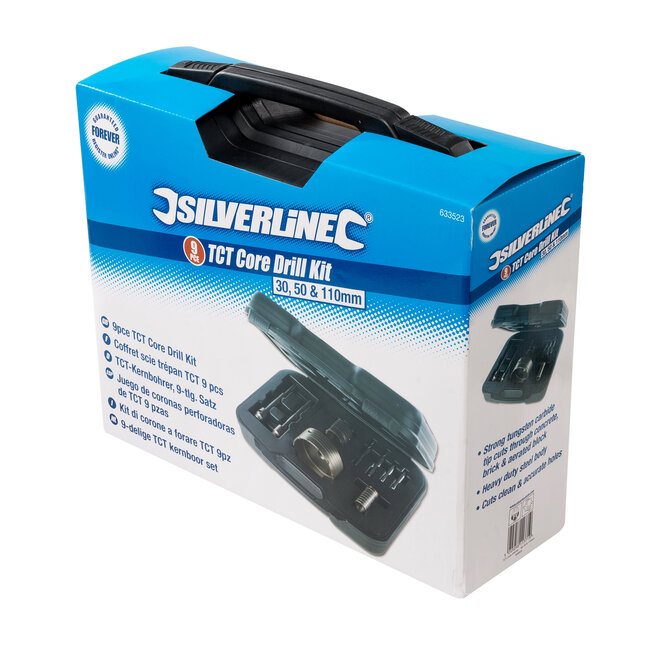 Silverline TCT kernboor set - 30, 50 en 110 mm - 9 delig