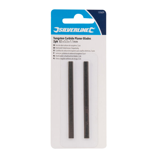 Silverline Schaafmachine bladen - 82 x 5.5 x 1,1 mm - hardmetaal - 2 stuks