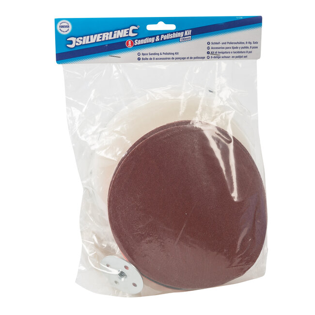 Silverline Schuur- en polijst set 180 mm - 8 delig