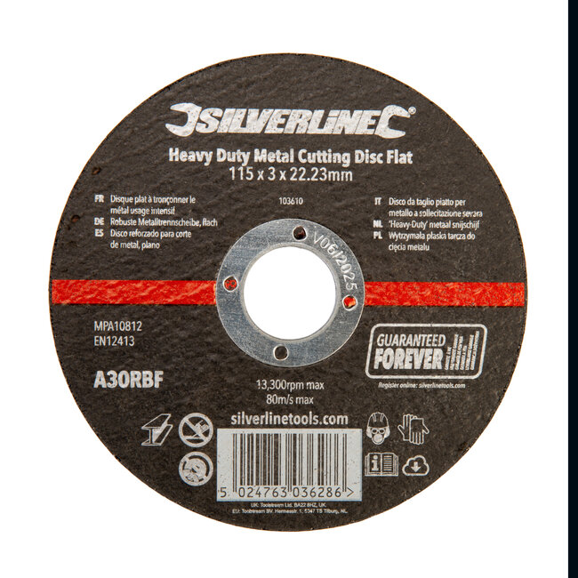 Silverline Metaal snijschijf 115 mm - dikte 3 mm - Heavy Duty