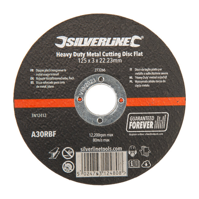 Silverline Metaal snijschijf 125 mm - dikte 3 mm - Heavy Duty