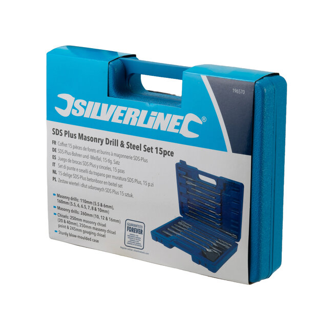Silverline 15 delige SDS-Plus betonboor en beitel set