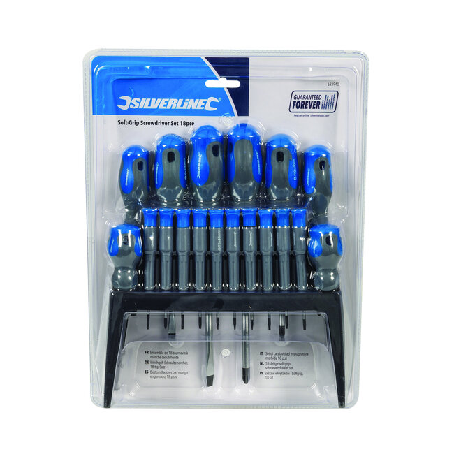 Silverline 18 delige soft-grip schroevendraaier set