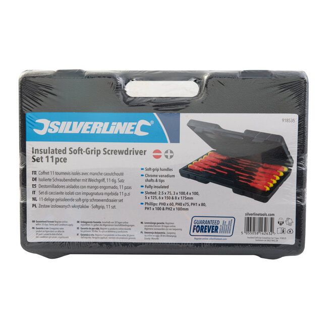 Silverline 11 delige geïsoleerde soft-grip schroevendraaier set