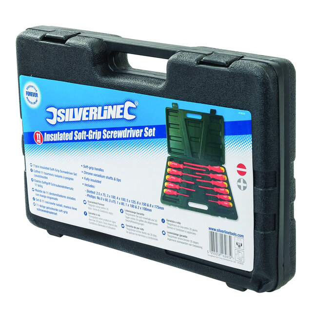 Silverline 11 delige geïsoleerde soft-grip schroevendraaier set