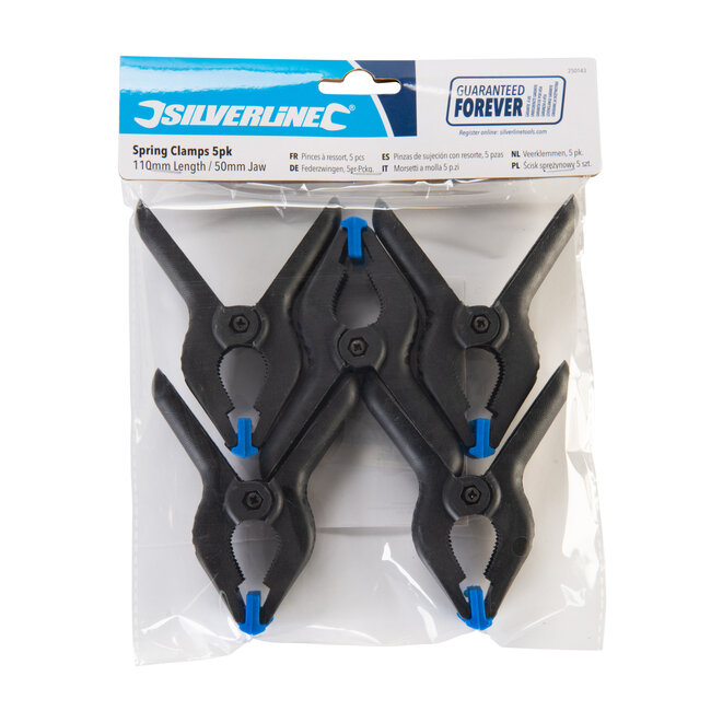 Silverline Veerklemmen - 115 lengte - 50 mm kaak - 5 stuks