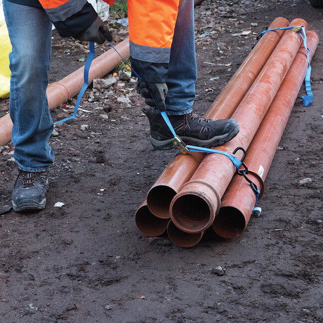 Silverline S-haak ratel sjorbanden set, 4 pak 4 m x 25 mm, vermogen 350 kg, sjorkracht 700 kg