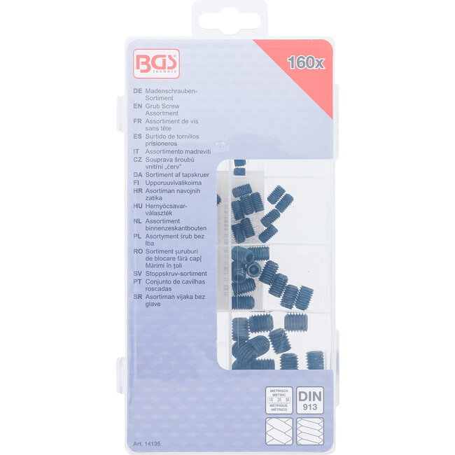 BGS Assortiment made-/inbusschroeven, 160 delig