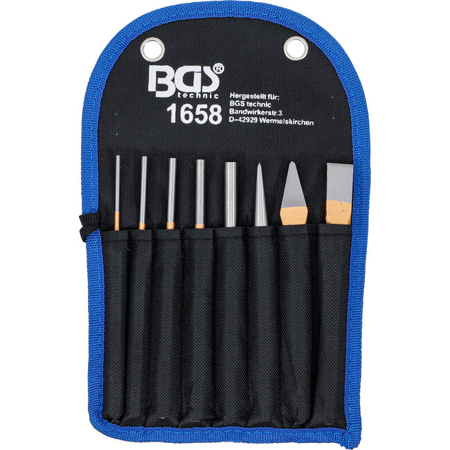 BGS Pendrijverset 150 mm incl. beitel + centerpunt, 8 delig