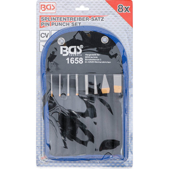 BGS Pendrijverset 150 mm incl. beitel + centerpunt, 8 delig